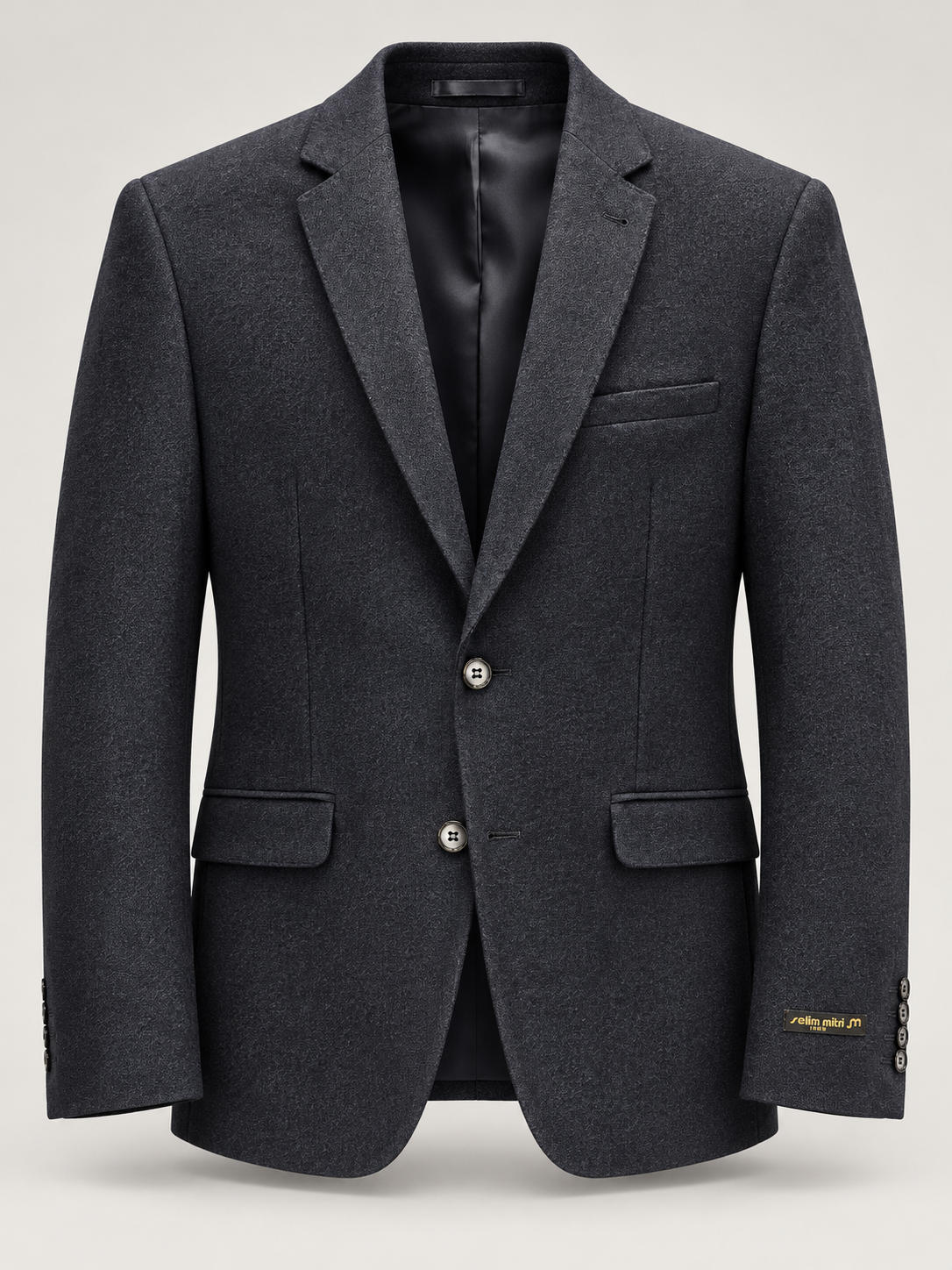 Deep Navy Textured Tailored Blazer — 01 front ghost