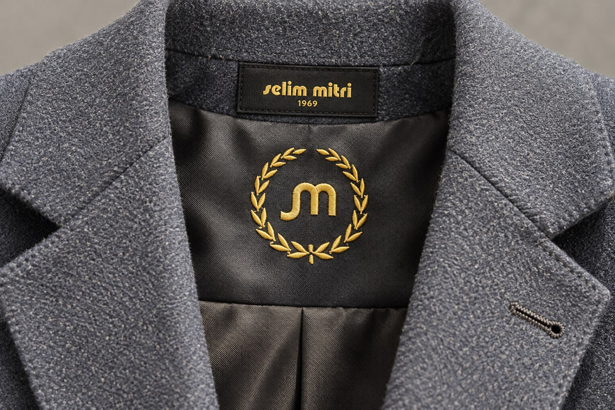 Cool Gray Woven Tailored Blazer — 02 detail collar lining