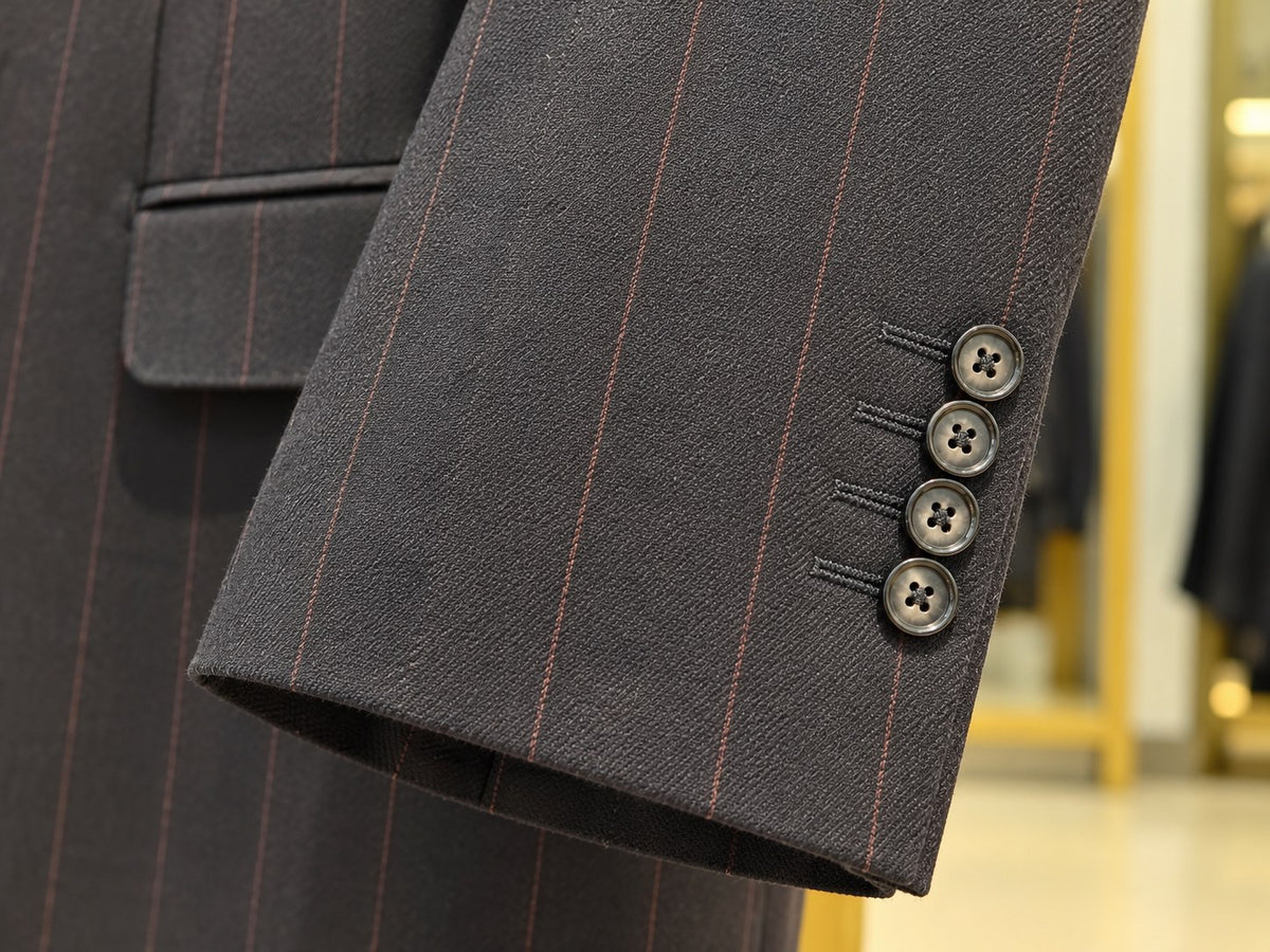 Charcoal & Rust Windowpane Blazer — 03 detail cuff brand