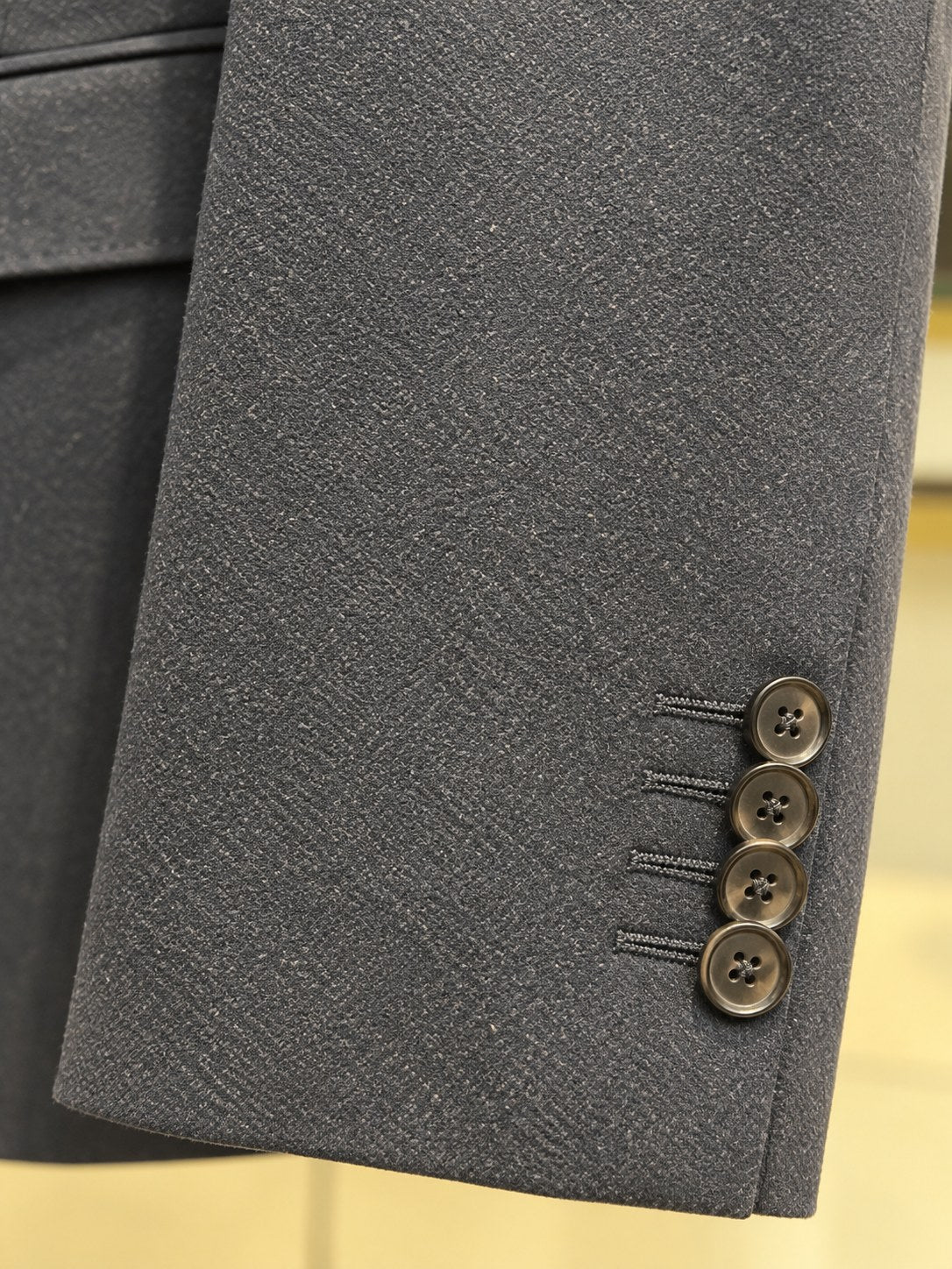 Charcoal Mottled Tailored Blazer — Cuff detail