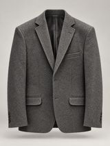 Charcoal Textured Tailored Blazer — 01 front ghost