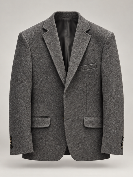Charcoal Textured Tailored Blazer — 01 front ghost