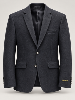 Deep Navy Textured Tailored Blazer — 01 front ghost