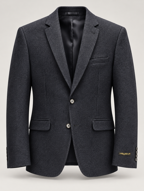Deep Navy Textured Tailored Blazer — 01 front ghost
