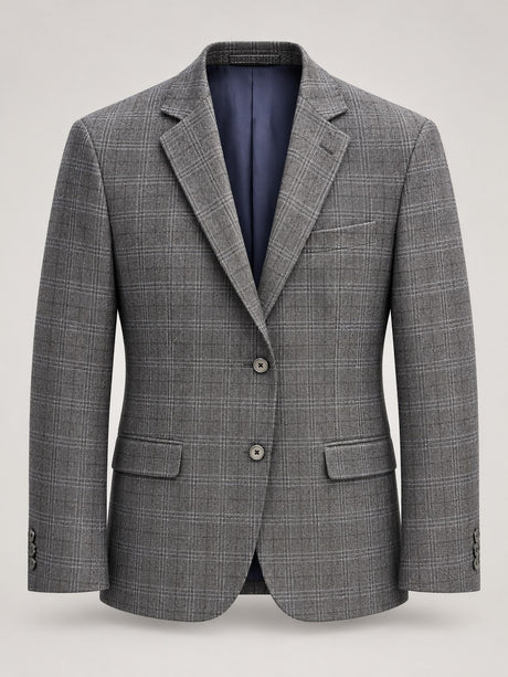 Gray Check Blazer with Navy Lining — Front product view