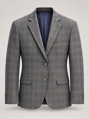 Gray Check Blazer with Navy Lining — 01 front ghost