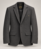 Charcoal Textured Tailored Blazer — 01 front ghost branded