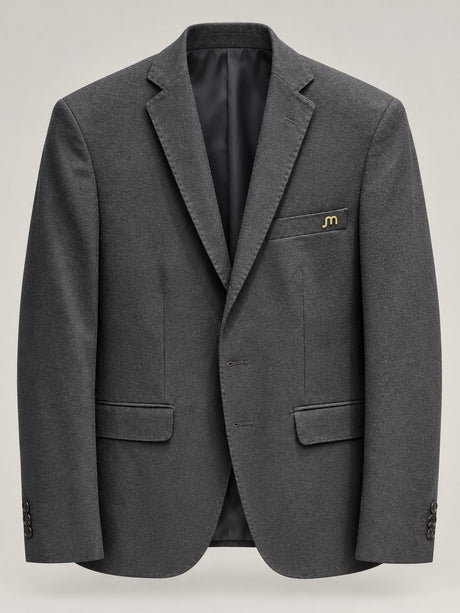 Charcoal Mottled Tailored Blazer — 01 front ghost branded