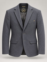 Cool Gray Woven Tailored Blazer — Front product view