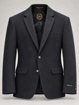 Deep Navy Textured Tailored Blazer — 01 front ghost branded