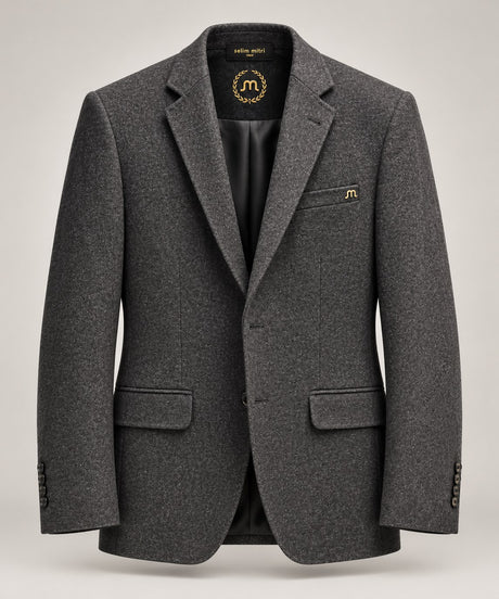 Charcoal Textured Tailored Blazer — Front product view