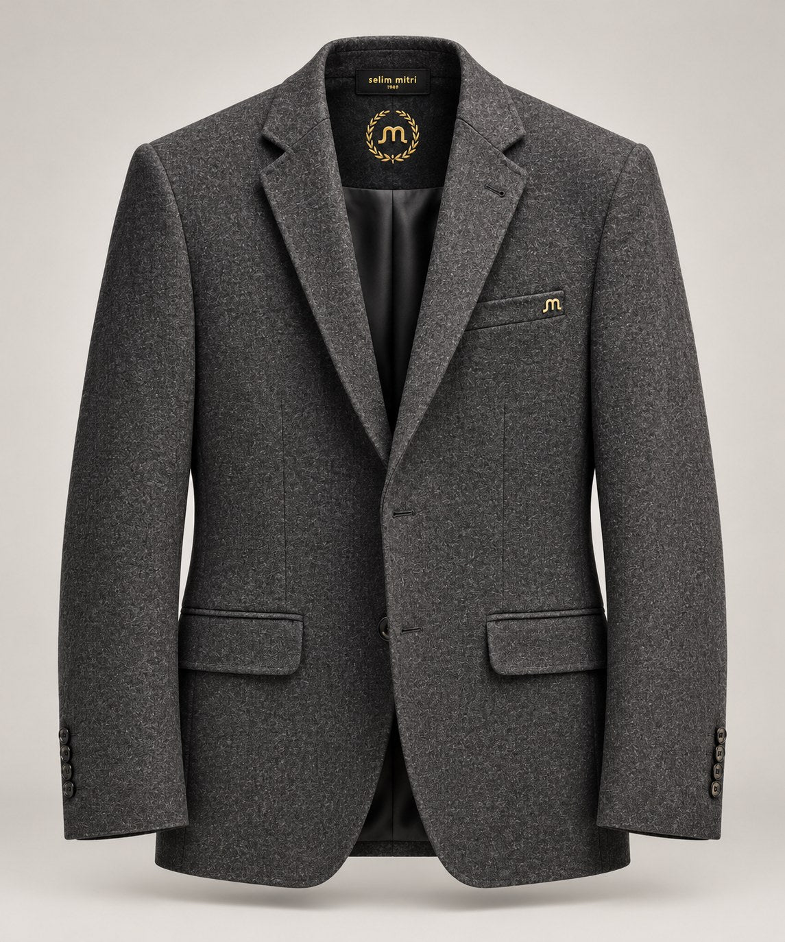 Charcoal Textured Tailored Blazer — Front product view