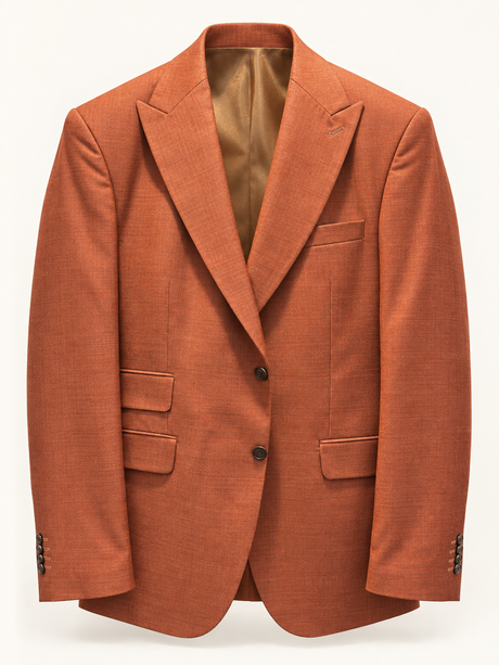 Ember Terracotta Peak-Lapel Tuxedo, jacket front product view