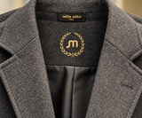 Charcoal Textured Tailored Blazer — 02 detail collar lining