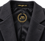 Deep Navy Textured Tailored Blazer — 02 detail collar lining