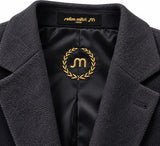 Deep Navy Textured Tailored Blazer — Collar and lining detail