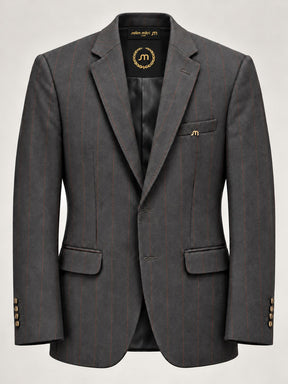 Charcoal & Rust Windowpane Blazer — 02 front ghost branded