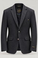 Deep Navy Textured Tailored Blazer — 02 front ghost branded