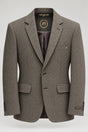Taupe Houndstooth Tailored Blazer — 02 front ghost branded