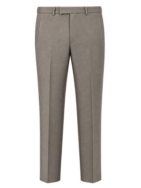Argent Taupe Contrast-Lapel Tuxedo, provisional trouser front product view