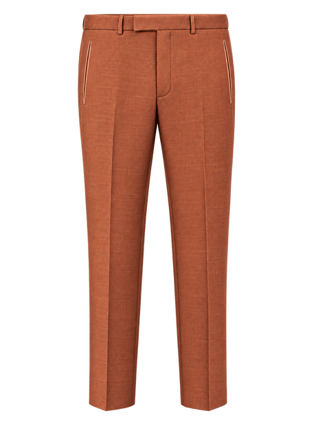 Ember Terracotta Peak-Lapel Tuxedo, provisional trouser front product view