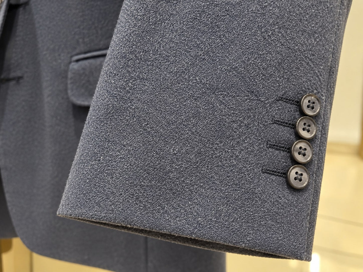 Cool Gray Woven Tailored Blazer — 03 detail cuff brand