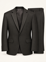 Obsidian Black Pick-Stitch Tuxedo, complete two-piece product view