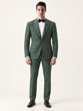Verdant Green Peak-Lapel Tuxedo, front model view