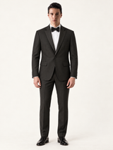Obsidian Black Pick-Stitch Tuxedo, front model view