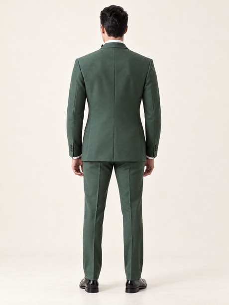 Verdant Green Peak-Lapel Tuxedo, provisional back model view