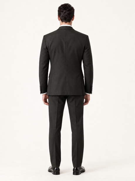 Obsidian Black Pick-Stitch Tuxedo, provisional back model view