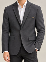 Charcoal Mottled Tailored Blazer — 05 model fit detail no face