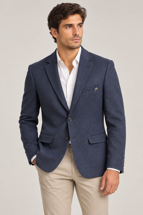 Cool Gray Woven Tailored Blazer — Wider fit view