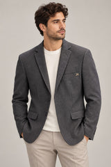 Charcoal Mottled Tailored Blazer — 06 model fit wide