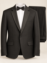 Obsidian Black Pick-Stitch Tuxedo, generated fabric surface study