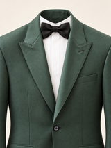 Verdant Green Peak-Lapel Tuxedo, lapel and chest detail