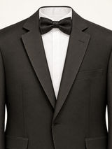 Obsidian Black Pick-Stitch Tuxedo, lapel and chest detail