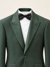 Verdant Green Peak-Lapel Tuxedo, shoulder detail