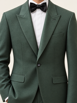 Verdant Green Peak-Lapel Tuxedo, closure and pocket detail