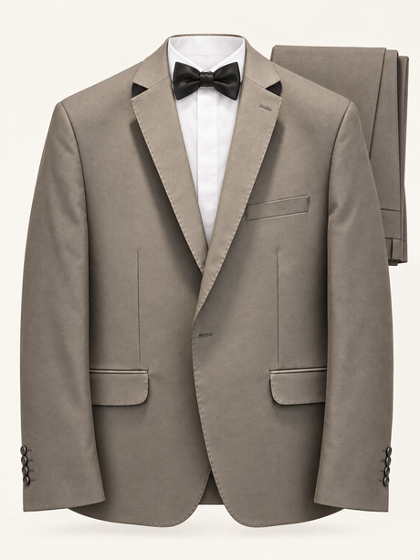 Argent Taupe Contrast-Lapel Tuxedo, provisional interior concept