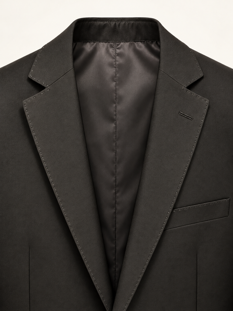 Obsidian Black Pick-Stitch Tuxedo, provisional interior concept
