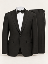 Obsidian Black Pick-Stitch Tuxedo, provisional trouser waistband detail