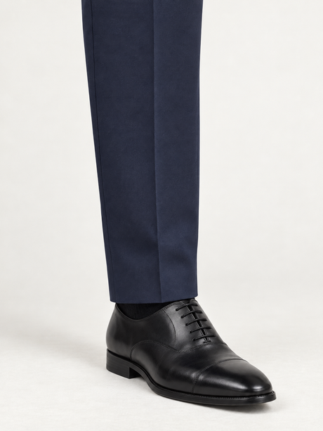 Clean-finished trouser hem detail