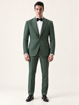 Verdant Green Peak-Lapel Tuxedo, complete styled look